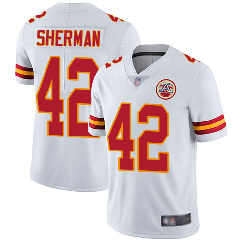 Men Kansas City Chiefs 42 Sherman Anthony White Vapor Untouchable Limited Player Nike NFL Jersey